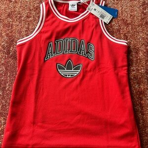 Adidas Boy's Mesh Tank Top Size Medium (11-12) NEW Scarlet Red